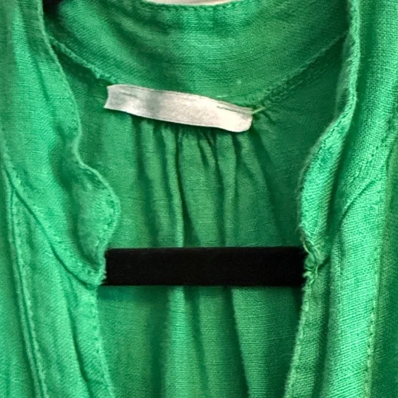 Green Tiered Button-Front Maxi Dress - Picture 7 of 9